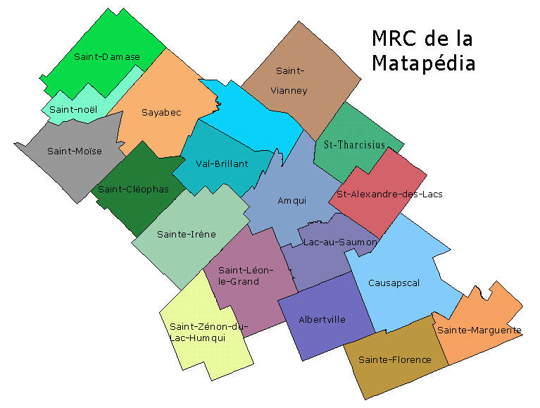 Carte de la MRC de Matapédia